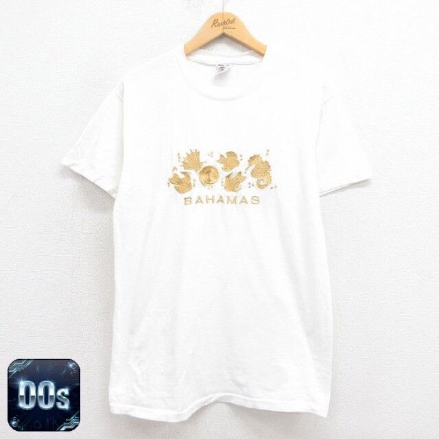 バハマ 00s 半袖Tシャツ 刺繍 ホワイト L | 古着