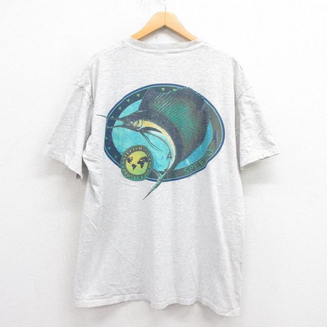 90s 半袖Tシャツ カジキ グレー XL | 古着