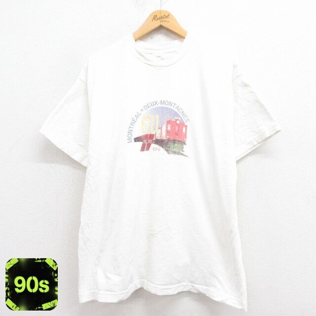 フルーツオブザルーム 90s 半袖Tシャツ 鉄道 ホワイト XL | 古着