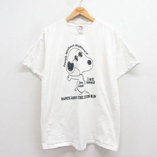 XL★古着 フルーツオブザルーム 半袖 ビンテージ Tシャツ メンズ 00年代 00s スヌーピー SNOOPY コットン クルーネック 白 ホワイト 【spe】 25aug23 中古