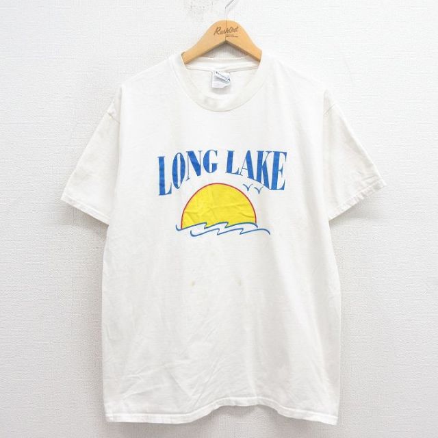 ヘインズ 00s 半袖Tシャツ LONG LAKE ホワイト L | 古着