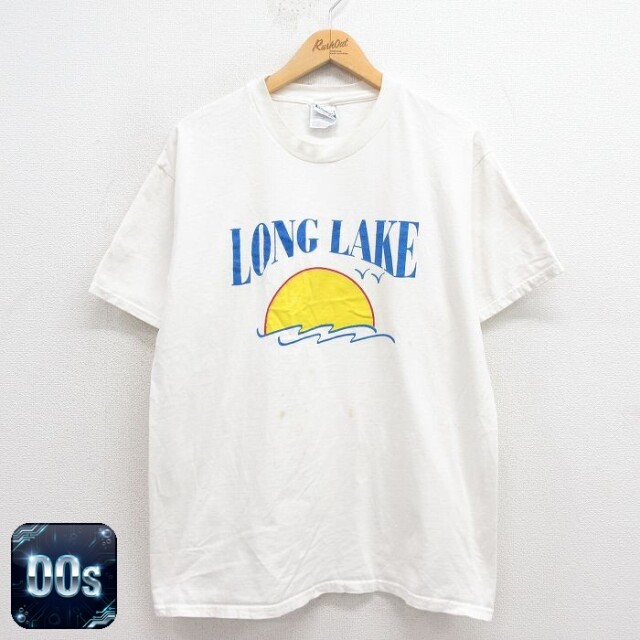 ヘインズ 00s 半袖Tシャツ LONG LAKE ホワイト L | 古着
