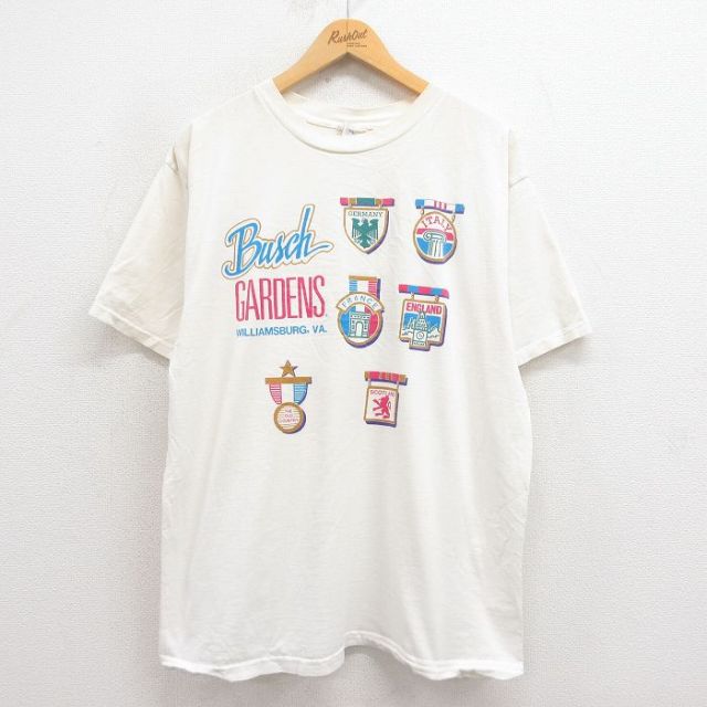 ブッシュガーデン 90s 半袖Tシャツ ホワイト XL | 古着