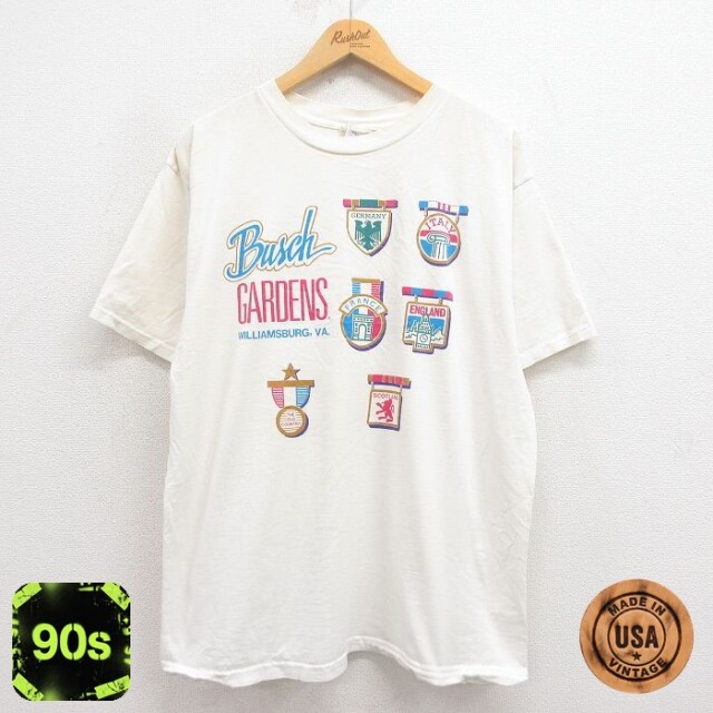 ブッシュガーデン 90s 半袖Tシャツ ホワイト XL | 古着