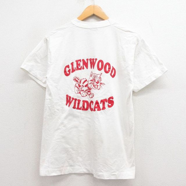 M★古着 フルーツオブザルーム 半袖 ビンテージ Tシャツ メンズ 90年代 90s ワイルドキャッツ USA製 白 ホワイト 25aug23 中古