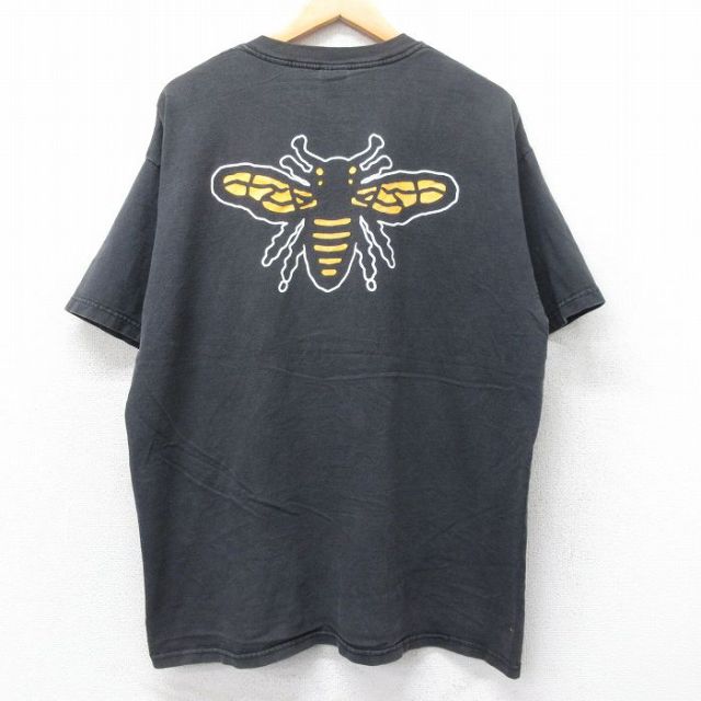 【50%OFF】XL★古着 半袖 ビンテージ Tシャツ メンズ 00年代 00s HONEY BROWN 大きいサイズ コットン クルーネック 黒 ブラック 25aug25 中古