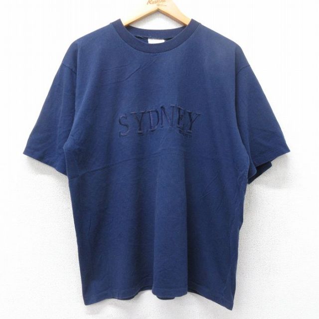 シドニー 90s 半袖Tシャツ 刺繍 ネイビー XL | 古着