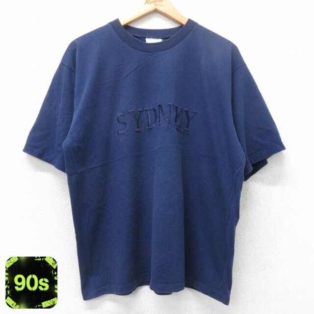 シドニー 90s 半袖Tシャツ 刺繍 ネイビー XL | 古着