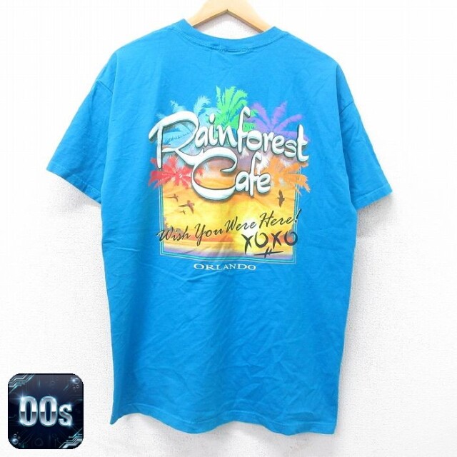 00s 半袖Tシャツ Rainforest Cafe ライトブルー XL | 古着