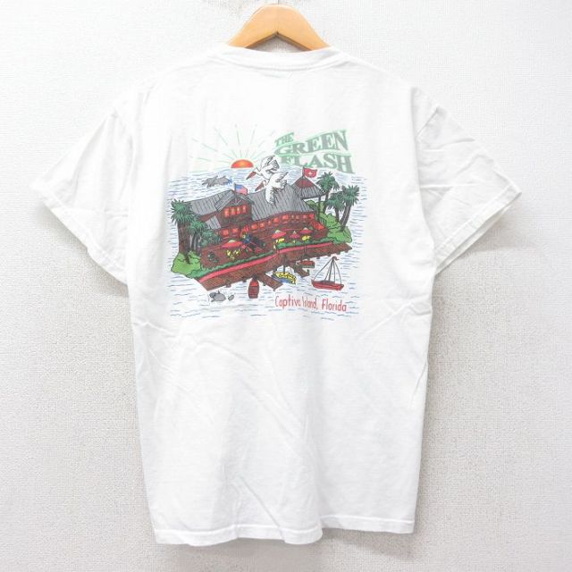 00s 半袖Tシャツ GREEN FLASH ホワイト L | 古着