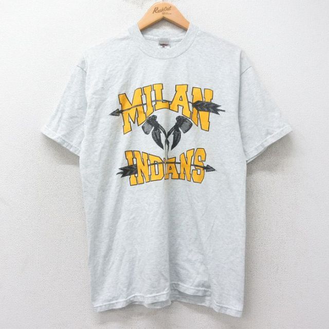 フルーツオブザルーム 00s 半袖Tシャツ MILAN INDIANS グレー L | 古着