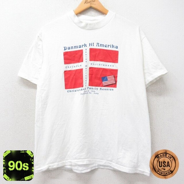 ヘインズ 90s 半袖Tシャツ 星条旗 ホワイト L | 古着