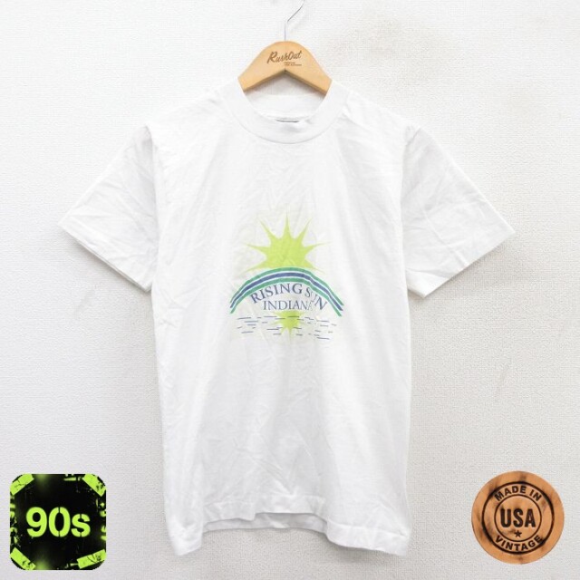 【50%OFF】フルーツオブザルーム 90s 半袖Tシャツ RISING SUN ホワイト S | 古着