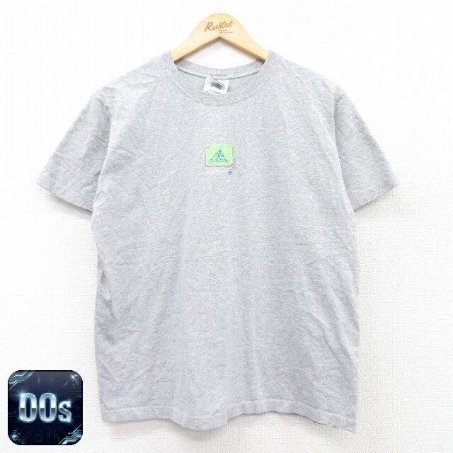 【50%OFF】アディダス 00s 半袖Tシャツ ワンポイントロゴ グレー L | 古着