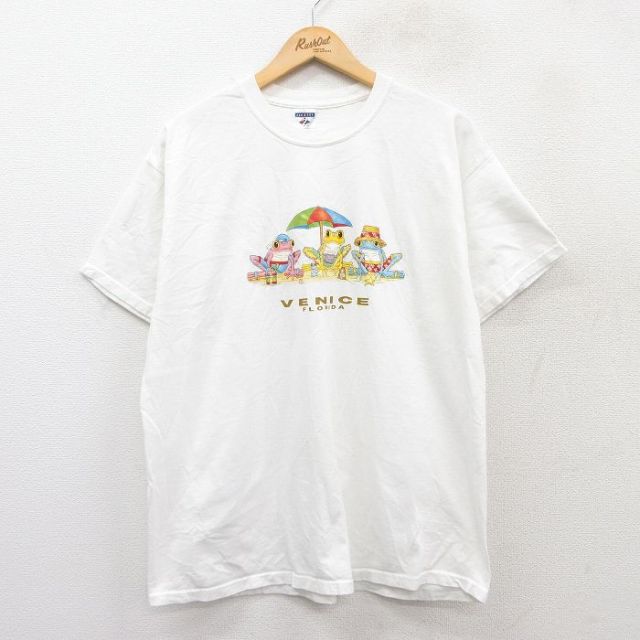 00s 半袖Tシャツ カエル ホワイト XL | 古着