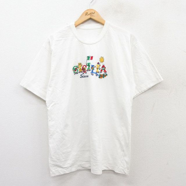 90s 半袖Tシャツ SICILIA刺繍 ホワイト L | 古着