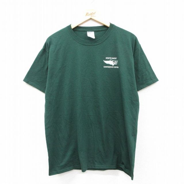 【50%OFF】L★古着 ジャージーズ 半袖 ビンテージ Tシャツ メンズ 00年代 00s WHITE EAGLE クルーネック 緑 グリーン 25aug26 中古
