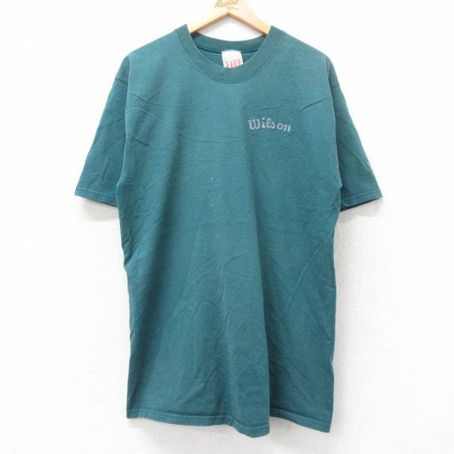 ウィルソン 90s 半袖Tシャツ ワンポイントロゴ グリーン L | 古着