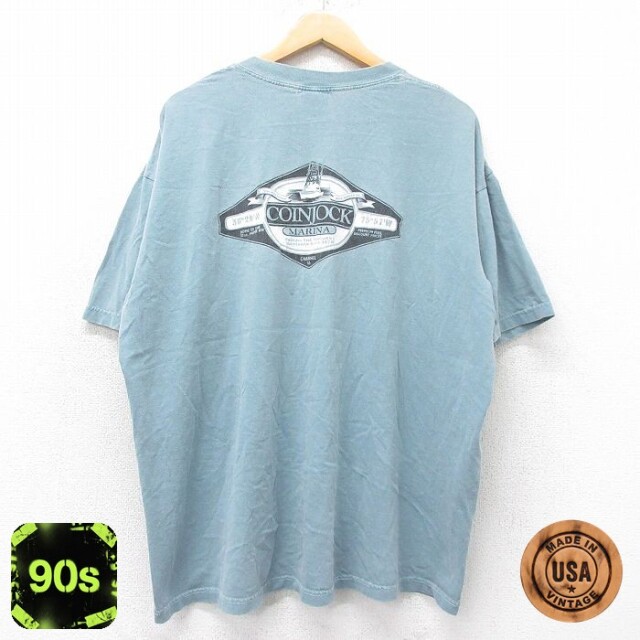 90s 半袖Tシャツ COINJOCKプリント グリーン XL | 古着