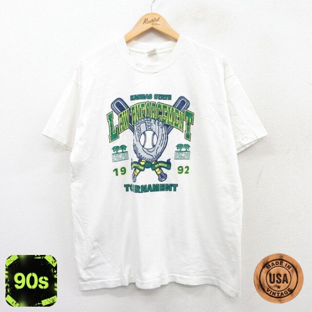 フルーツオブザルーム 90s 半袖Tシャツ KANSAS ホワイト XL | 古着