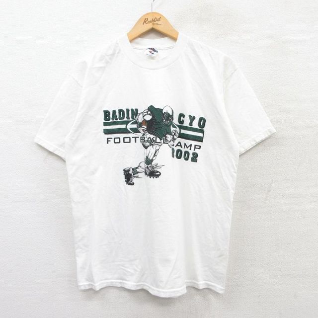 【20%OFF】M★古着 ジャージーズ 半袖 ビンテージ Tシャツ メンズ 00年代 00s フットボール 白 ホワイト 25aug27 中古