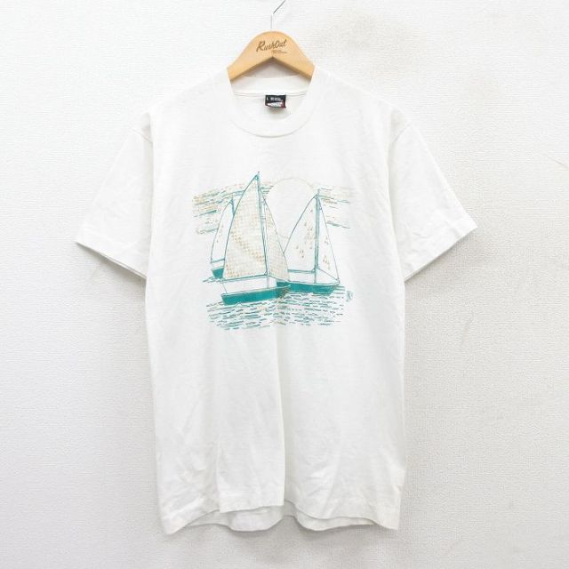 スクリーンスターズ 80s 半袖Tシャツ ヨット ホワイト L | 古着