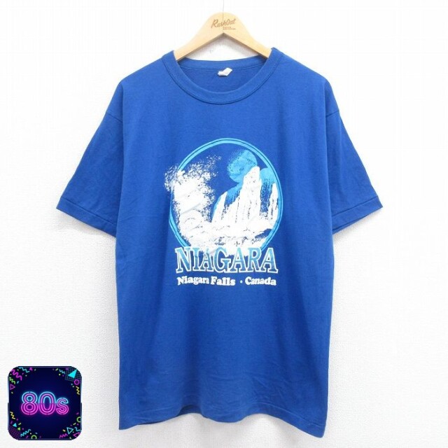 【50%OFF】80s 半袖Tシャツ ナイアガラの滝 ブルー XL | 古着