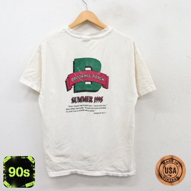 ヘインズ 90s 半袖Tシャツ BROOKHILL PANCH ホワイト L | 古着