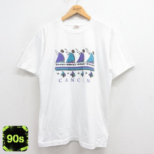 90s 半袖Tシャツ カンクン ホワイト L | 古着