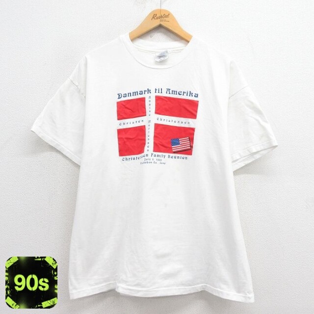 ヘインズ 90s 半袖Tシャツ デンマーク ホワイト XL | 古着