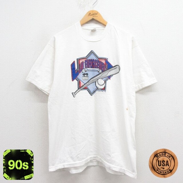 フルーツオブザルーム 90s 半袖Tシャツ ベースボール ホワイト L | 古着