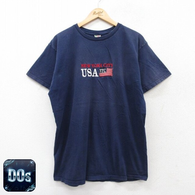 フルーツオブザルーム 00s 半袖Tシャツ USAロゴ ネイビー XL | 古着