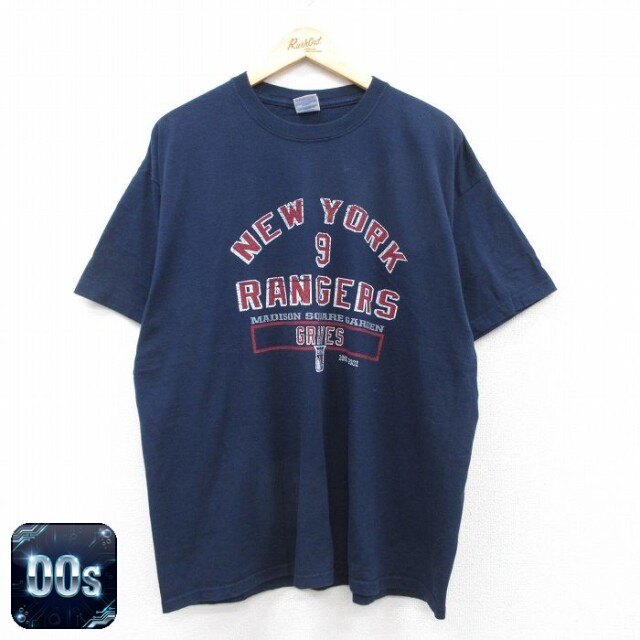【50%OFF】00s 半袖Tシャツ ニューヨークレンジャーズプリント ネイビー XL | 古着