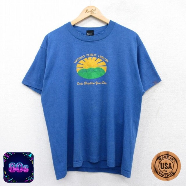 スクリーンスターズ 80s 半袖Tシャツ MEDWAY ブルー XL | 古着