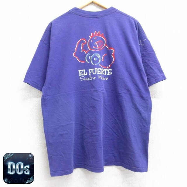 エルフォンテ 00s 半袖Tシャツ 筋肉 パープル XL | 古着
