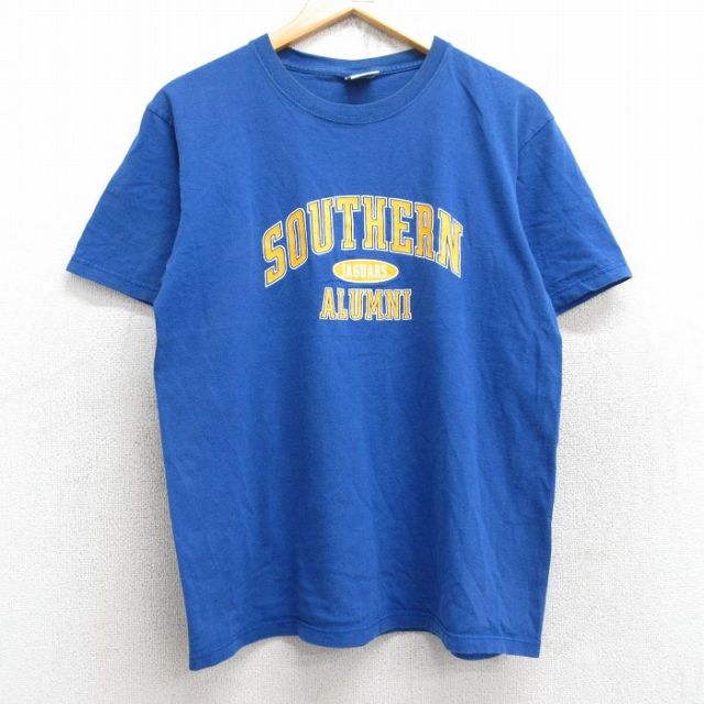 M★古着 半袖 ビンテージ Tシャツ メンズ 90年代 90s サザンジャガーズ アルムナイ コットン クルーネック USA製 青 ブルー 25aug28 中古