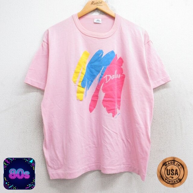80s 半袖Tシャツ Dallas ピンク L | 古着