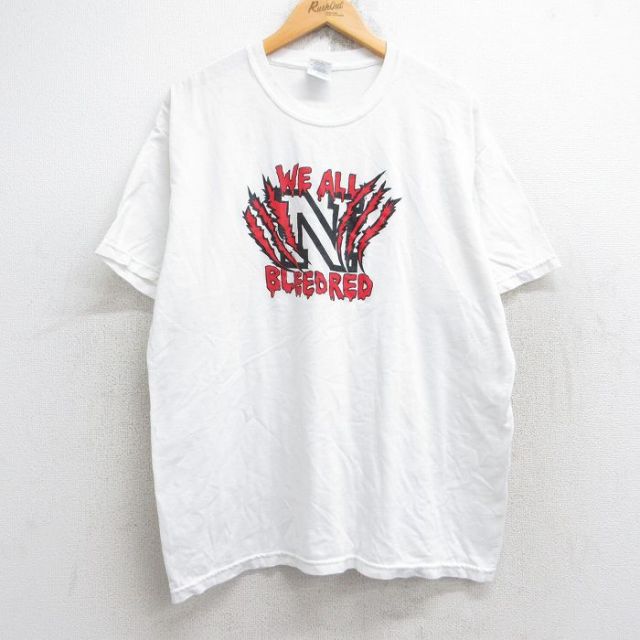 【50%OFF】00s 半袖Tシャツ WE ALL BLEEDREDプリント ホワイト L | 古着