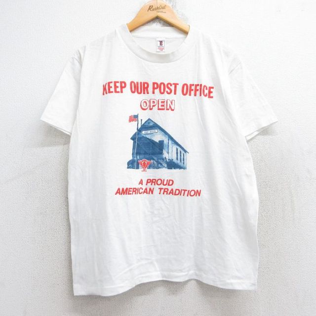 L★古着 半袖 ビンテージ Tシャツ メンズ 80年代 80s POST OFFICE クルーネック 白 ホワイト 25aug29 中古