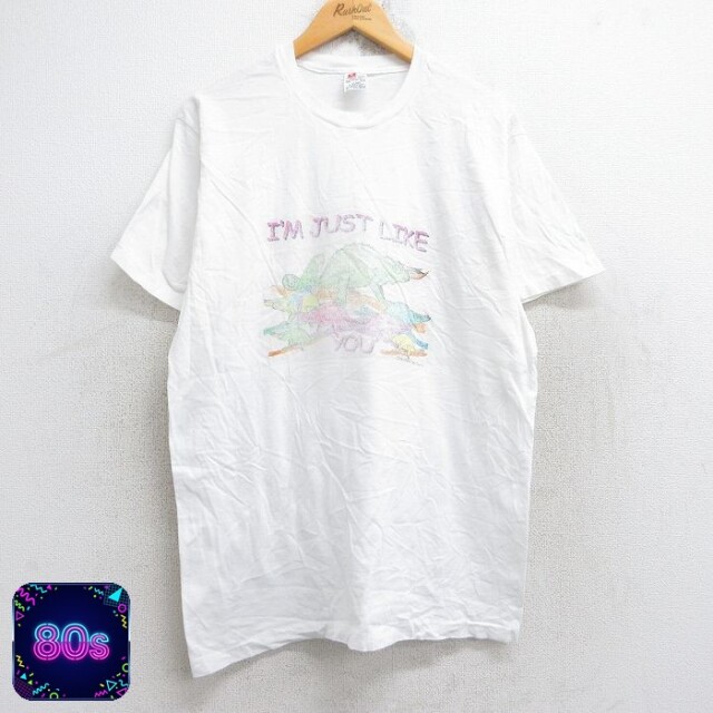 ヘインズ 80s 半袖Tシャツ カメレオン ホワイト L | 古着