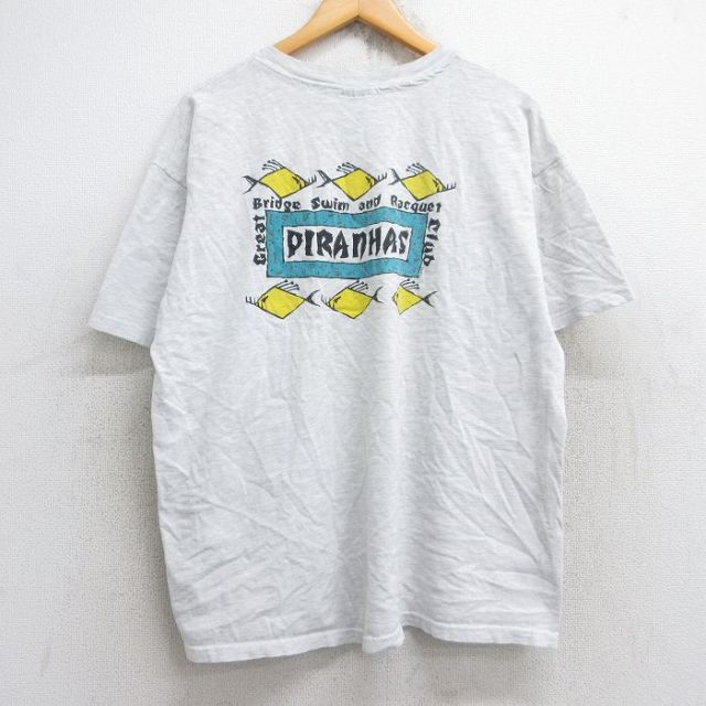 ヘインズ 00s 半袖Tシャツ ピラニア グレー XL | 古着