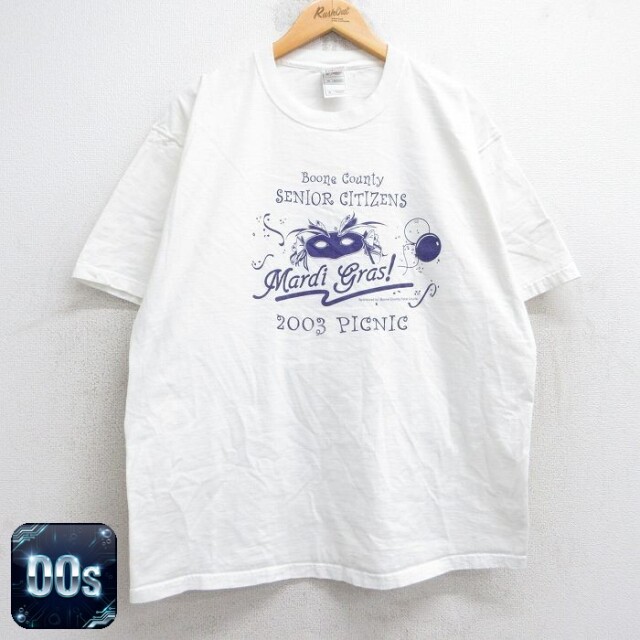 フルーツオブザルーム 00s 半袖Tシャツ マルディグラ仮面 ホワイト XL | 古着