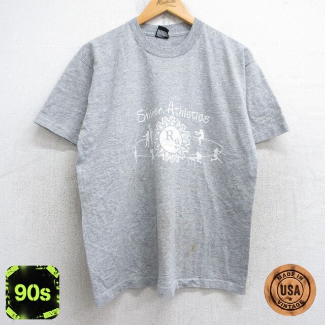 フルーツオブザルーム 90s 半袖Tシャツ Shiner Athletics グレー L | 古着