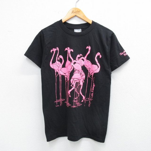 【20%OFF】M★古着 半袖 ビンテージ Tシャツ メンズ 80年代 80s フラミンゴ クルーネック USA製 【spe】 25aug30 中古