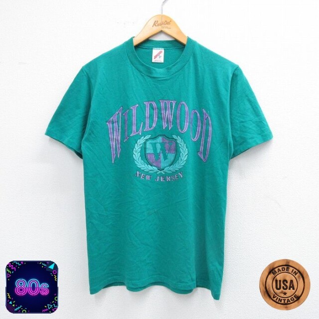 80s 半袖Tシャツ ワイルドウッド ライトブルー M | 古着