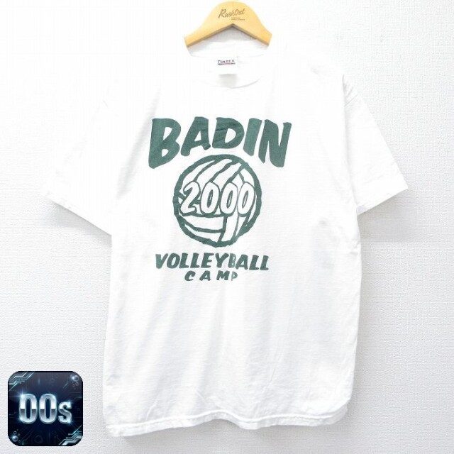 TULTEX 00s 半袖Tシャツ BADINバレーボール ホワイト L | 古着