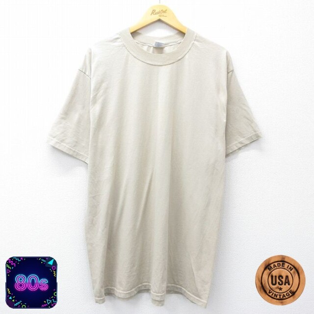 【50%OFF】80s 半袖Tシャツ ベージュ XL | 古着