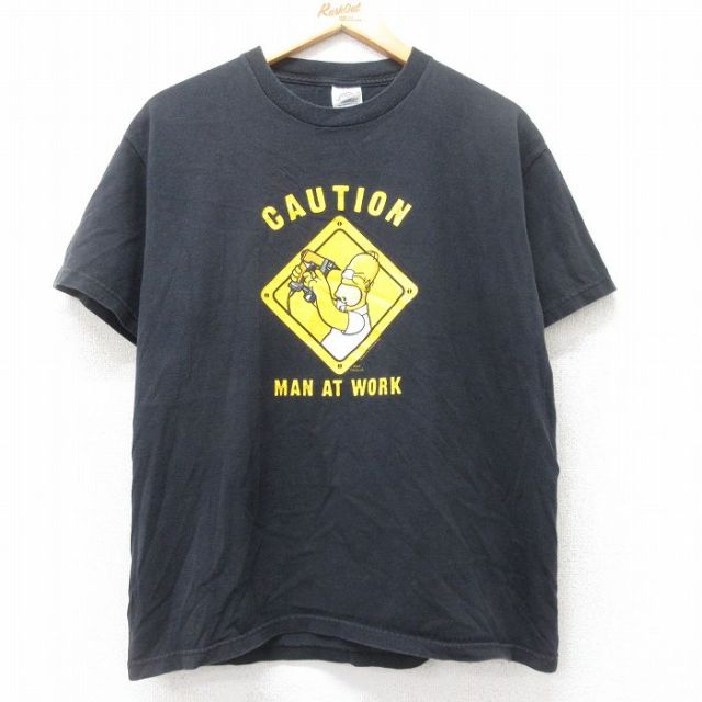 L★古着 半袖 ビンテージ Tシャツ メンズ 00年代 00s シンプソンズ コットン クルーネック 黒 ブラック 【spe】 25sep01 中古