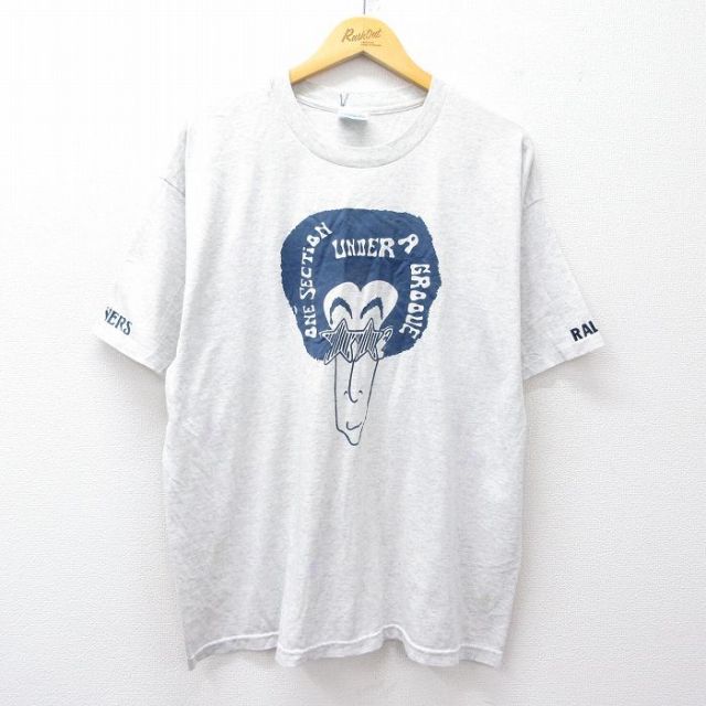 ヘインズ 90s 半袖Tシャツ アフロBIG GSプリント グレー XL | 古着