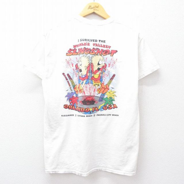 00s 半袖Tシャツ SLINGSHOTアトラクション ホワイト M | 古着